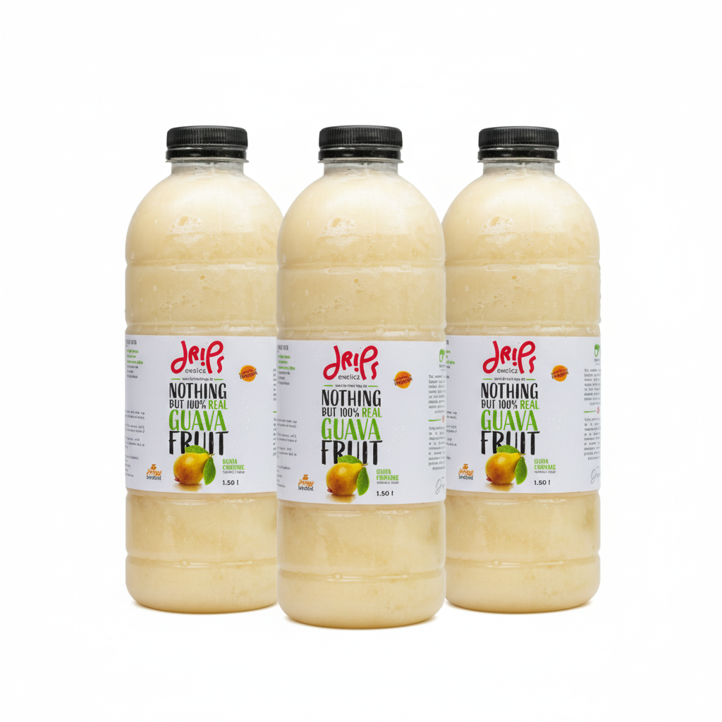 Guava Chunky Smoothie – Honey Sweetened - 1L Pack of 3