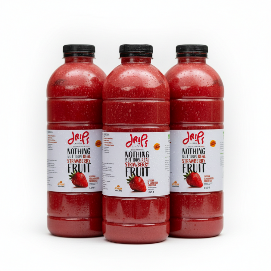 Strawberry Chunky Smoothie – Honey Sweetened - 1L Pack of 3